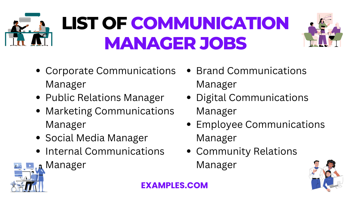 list of communications manager jobs
