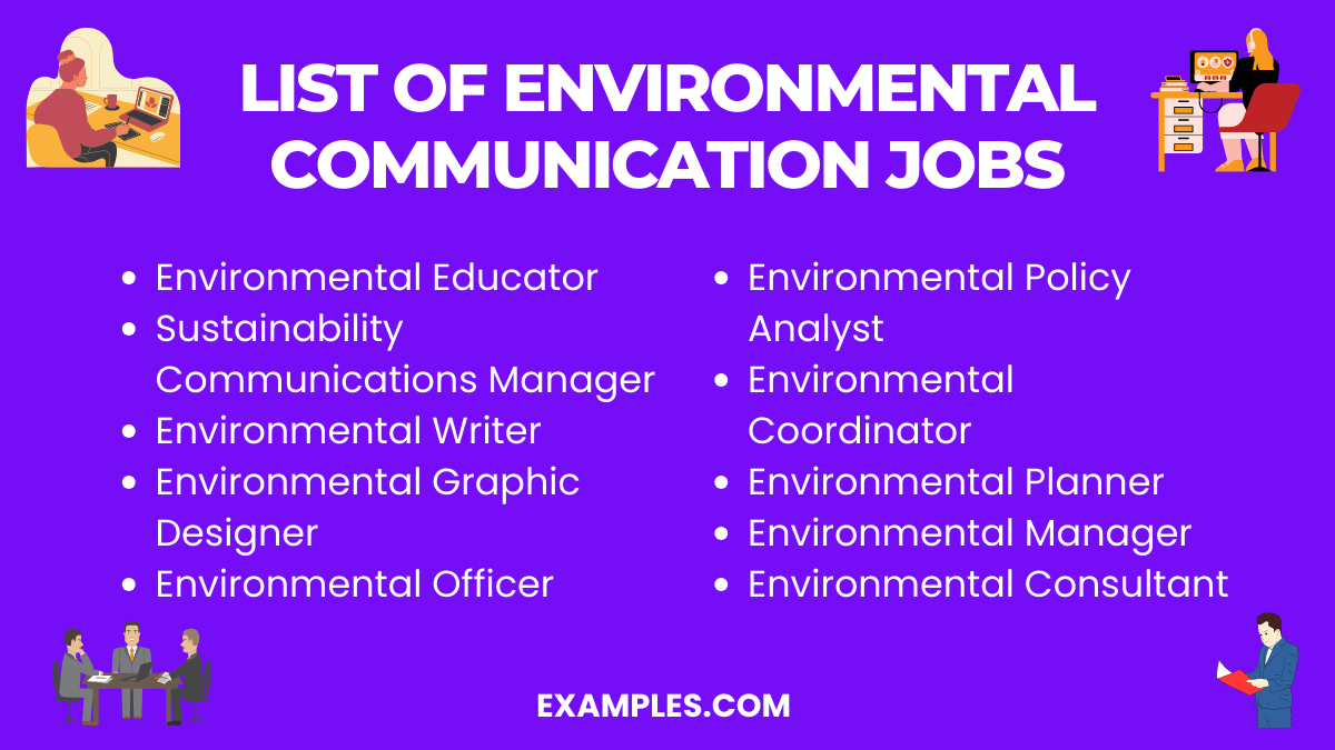 list of environmental communication jobs