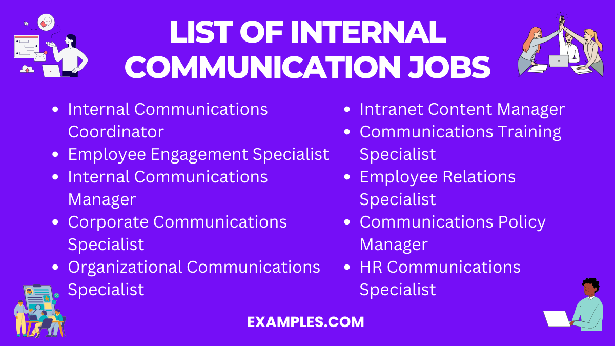 list of internal communications jobs