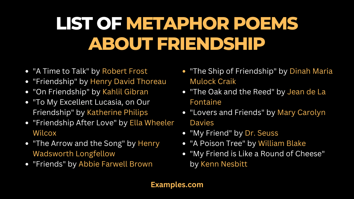 Metaphor Poems About Friendship: Examples, PDF