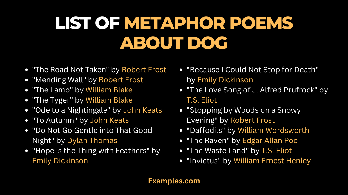Metaphor Poems about Dog 6+ Examples