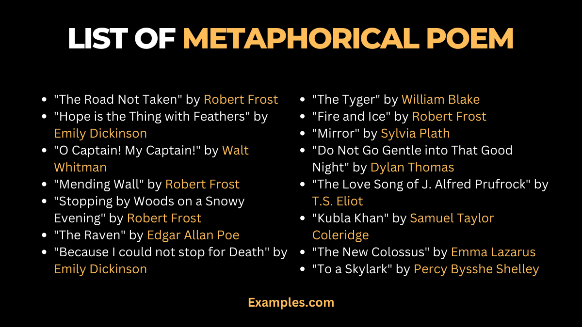 list of metaphorical poem