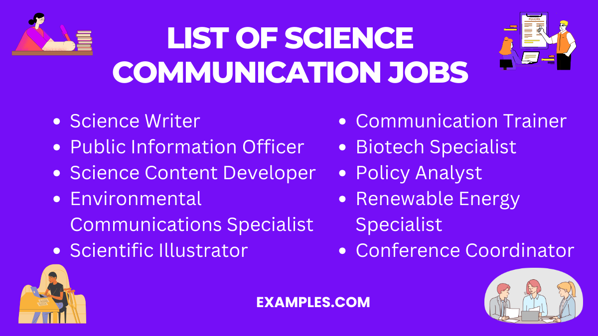 list of science communication jobs