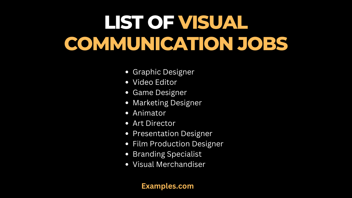 lists of visual communication jobs