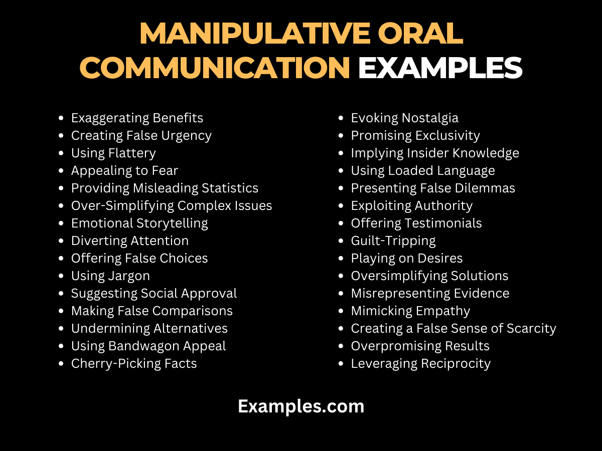 manipulative oral communication exampless