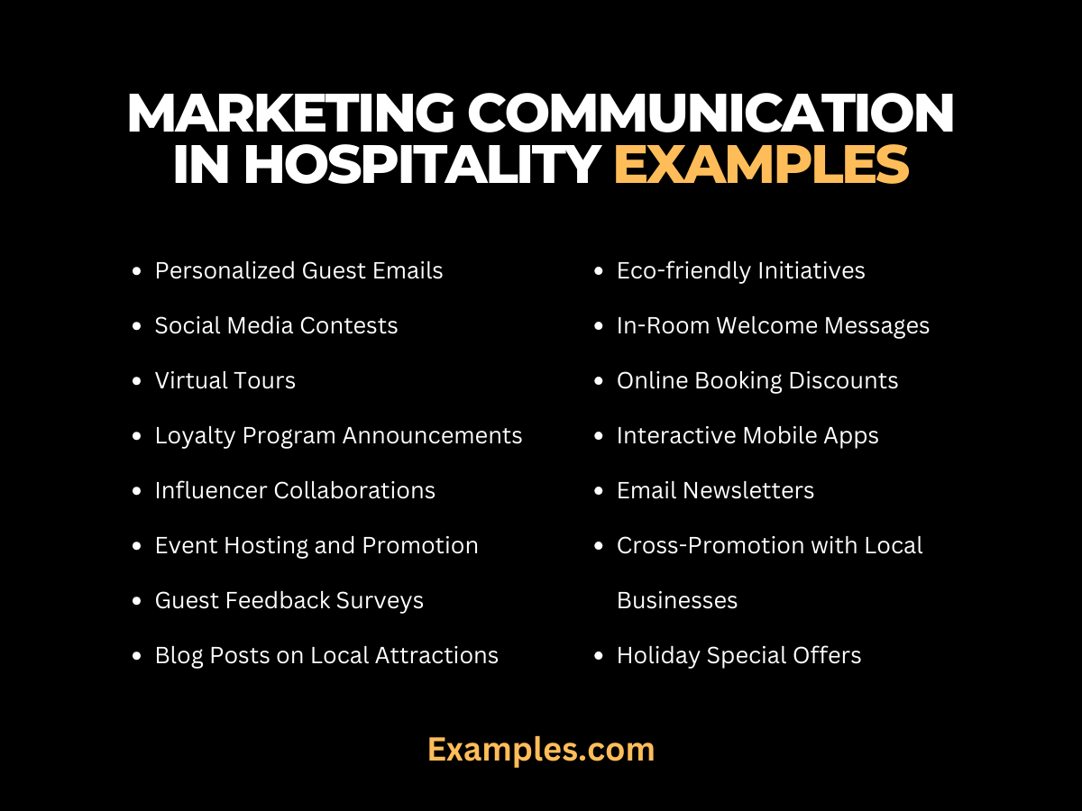 marketing communication in hospitality examples