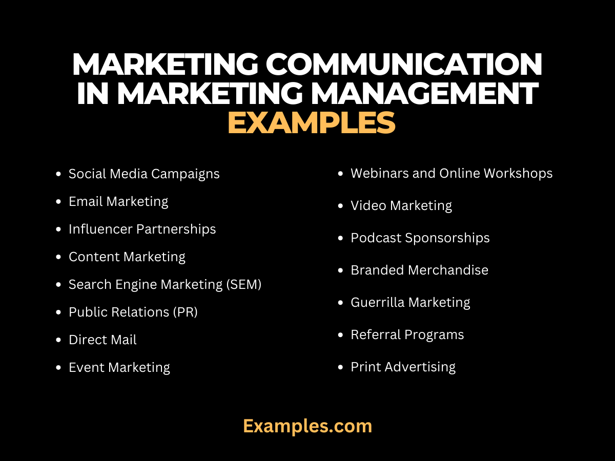 marketing communication in marketing management examples