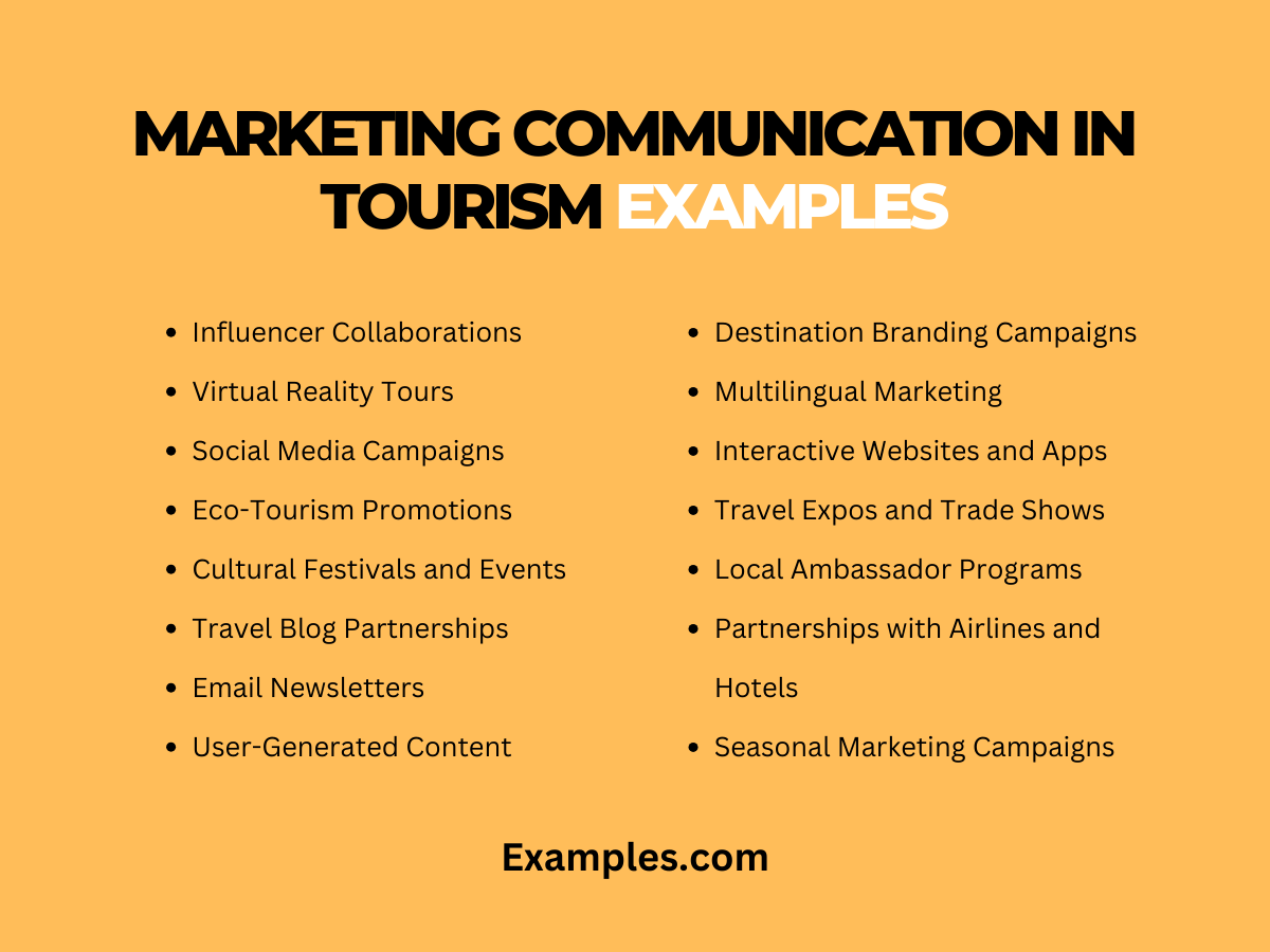 marketing communication in tourism examples