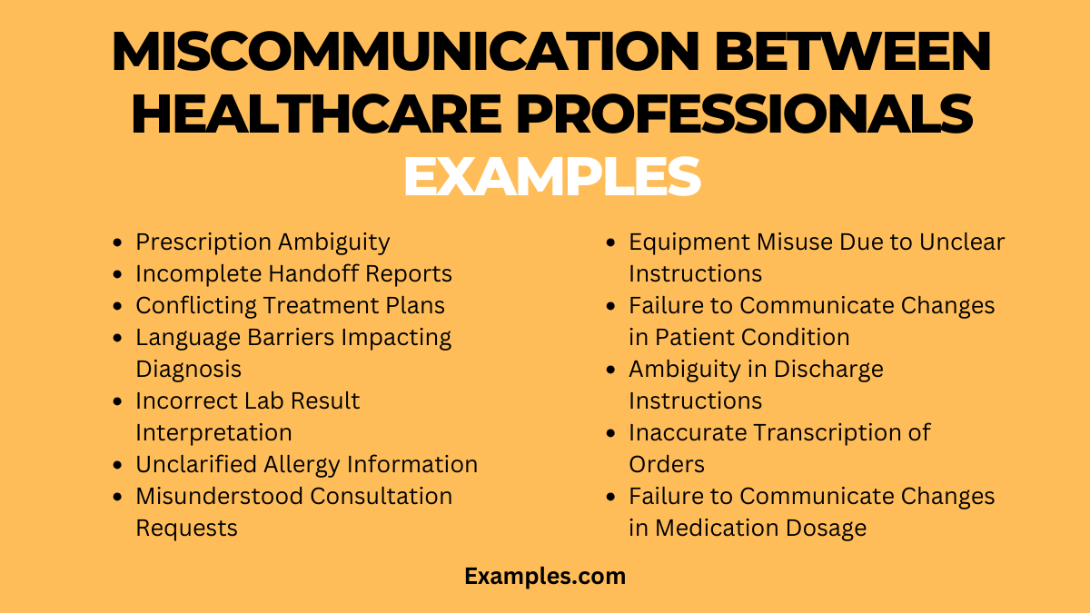 miscommunication between healthcare professionals examples