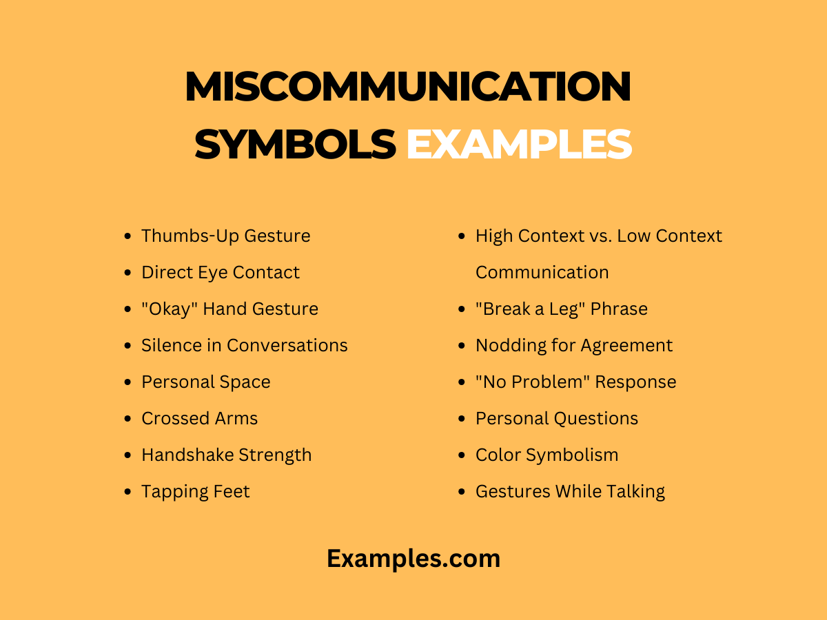 miscommunication symbols examples