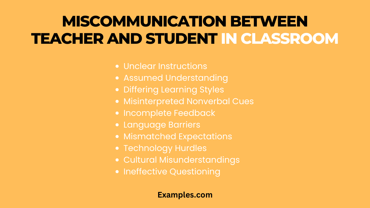 miscommunication between teacher and student in classroom