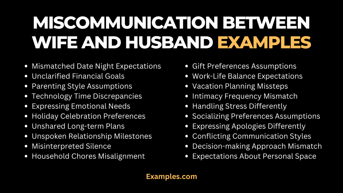 miscommunication between wife and husband examples