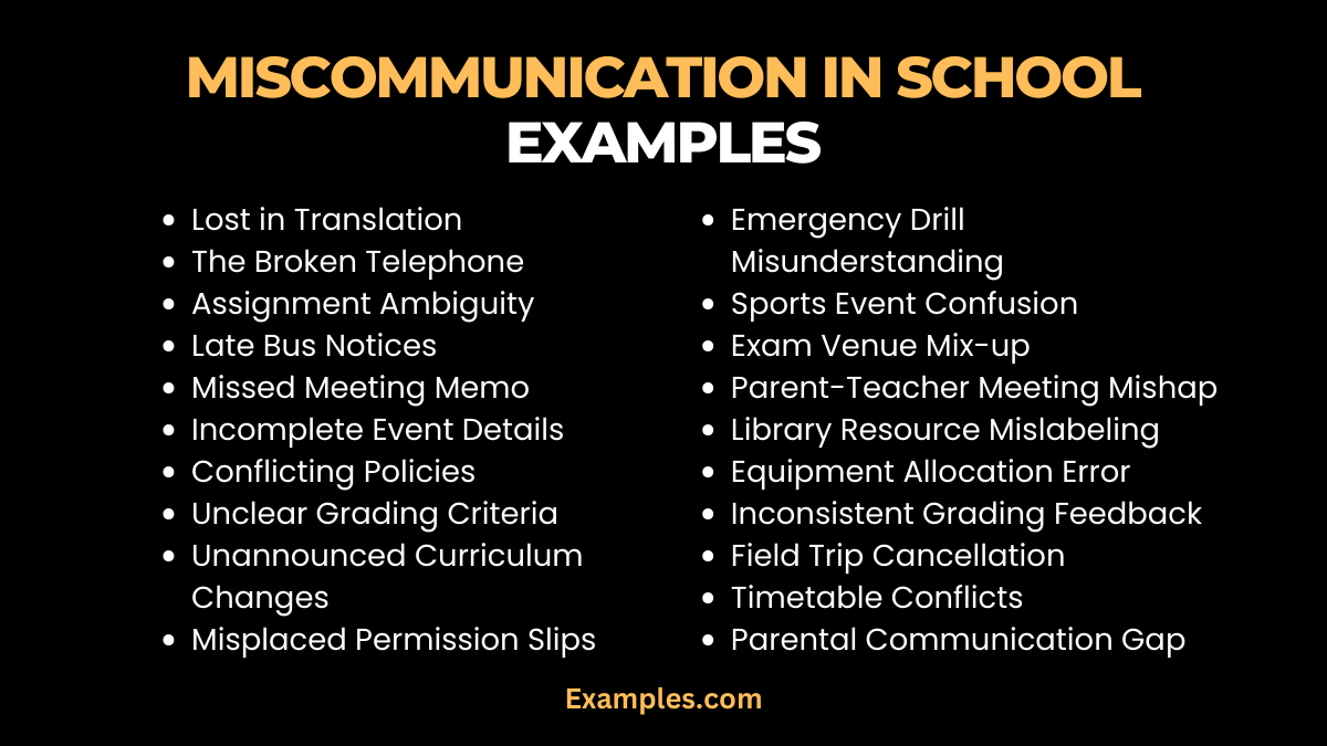 miscommunication in school examples 1