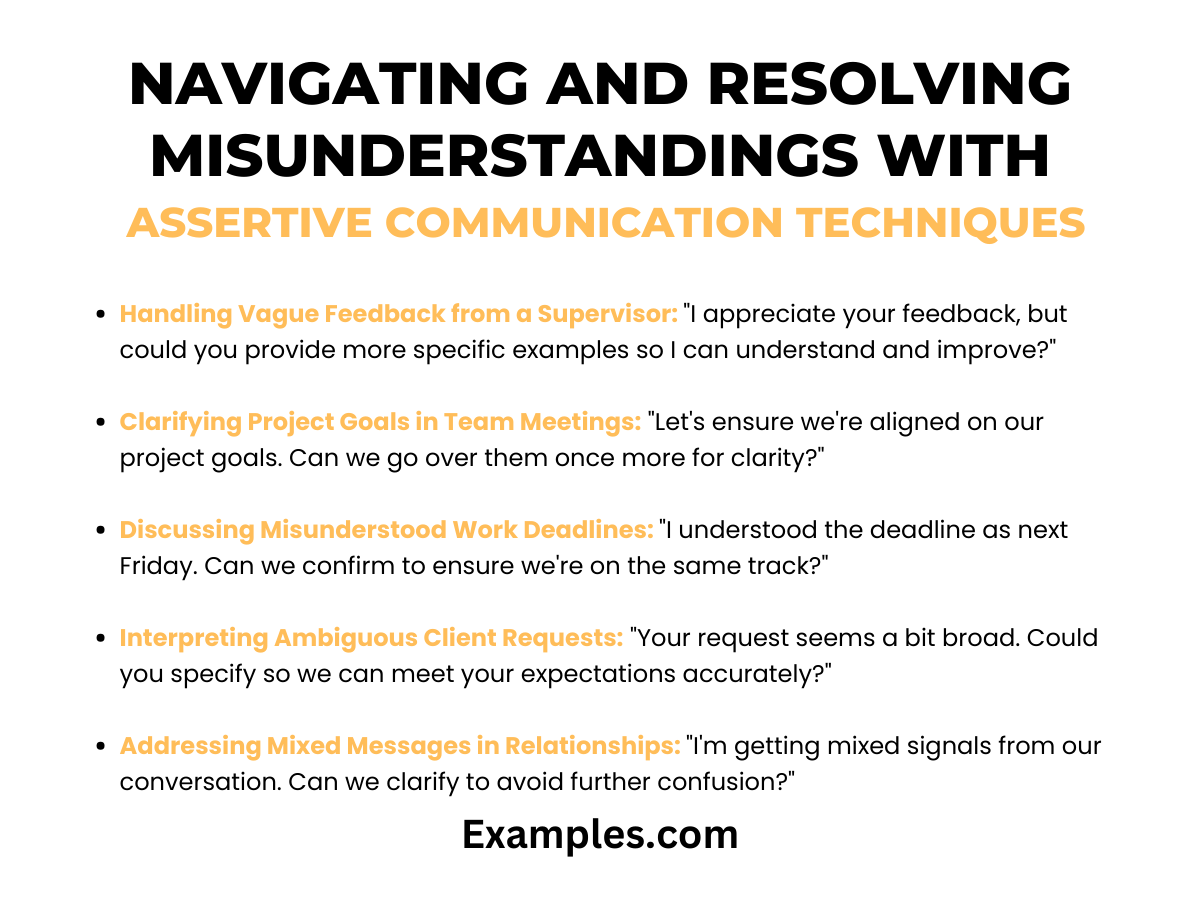 Navigating and Resolving Misunderstandings with Assertive Communication Techniques