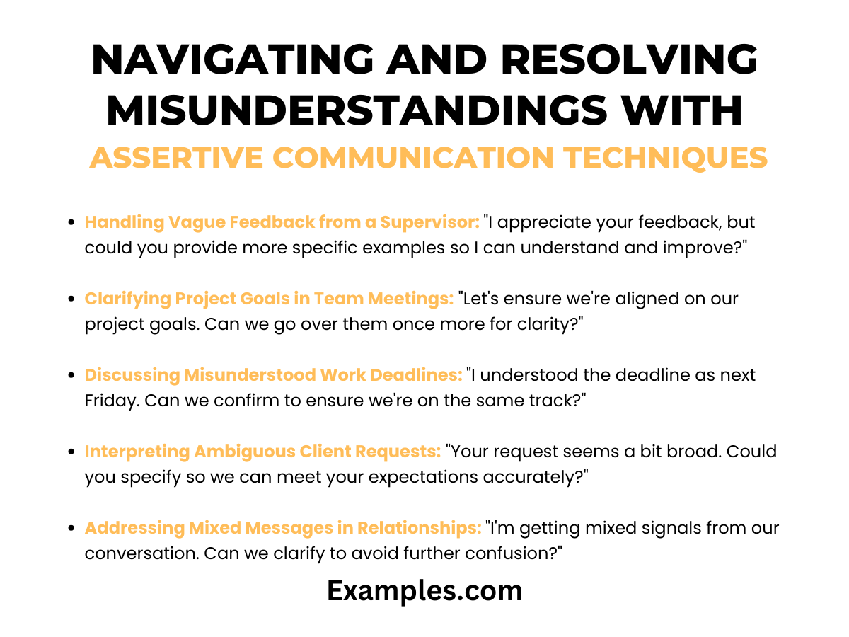 Clarifying Misunderstandings in Assertive Communication - 19+ Examples