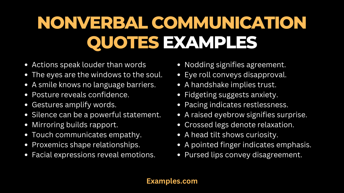 nonverbal communication quotes examples