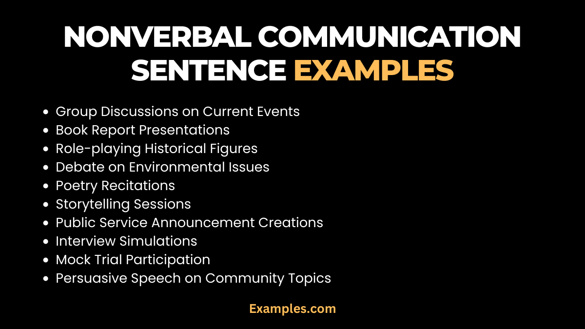 nonverbal communication sentence examples