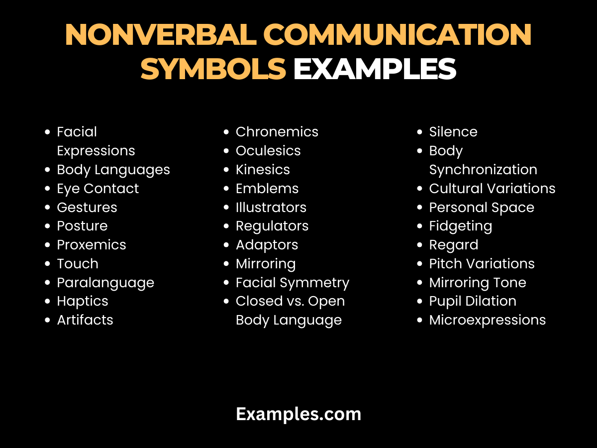 nonverbal communication symbols examples