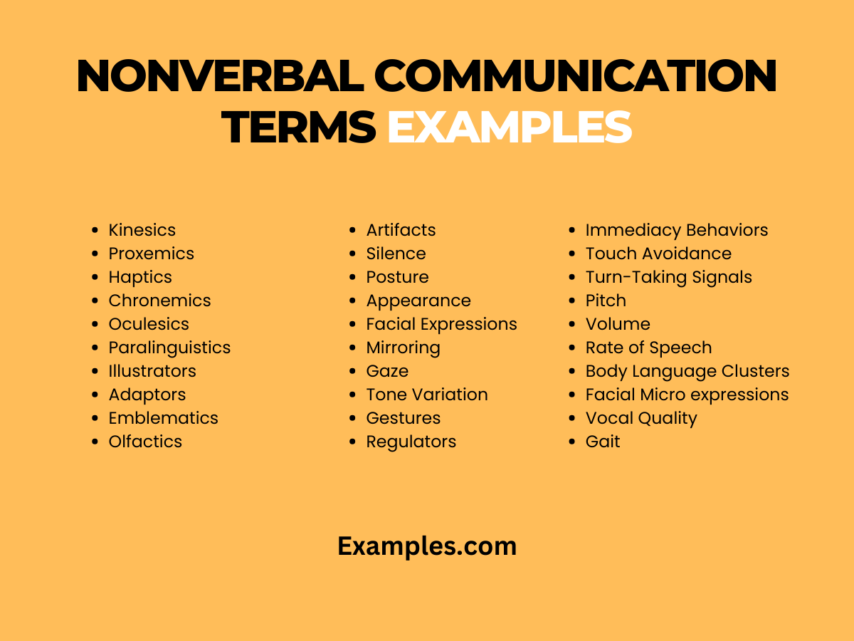 nonverbal communication terms example