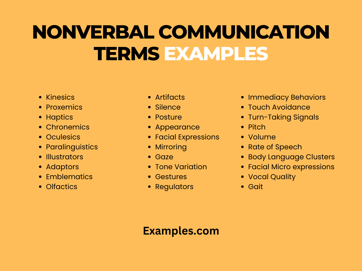 Nonverbal Communication Terms Example