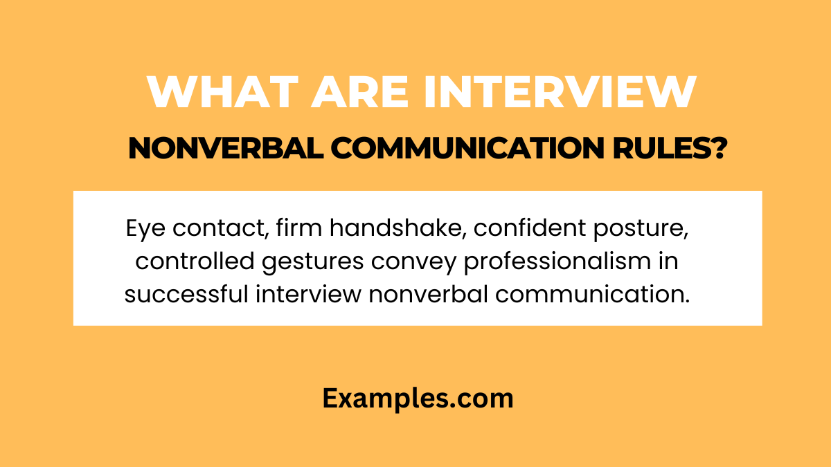 nonverbal communication rule interview