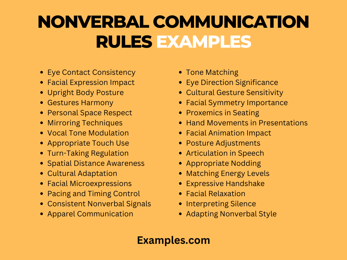 Rules Of Nonverbal Communication Examples Pdf