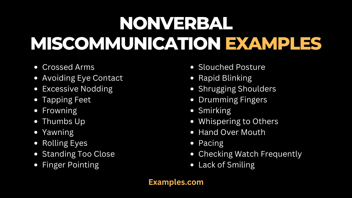 nonverbal miscommunication examples
