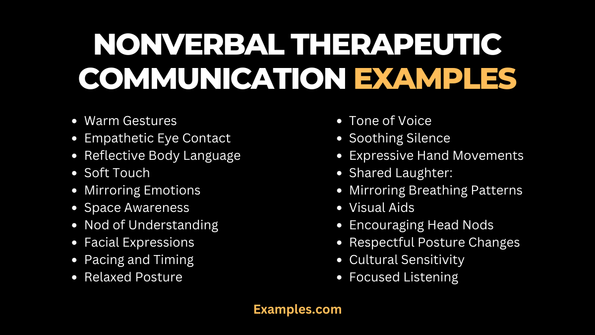 nonverbals therapeutic communication examples