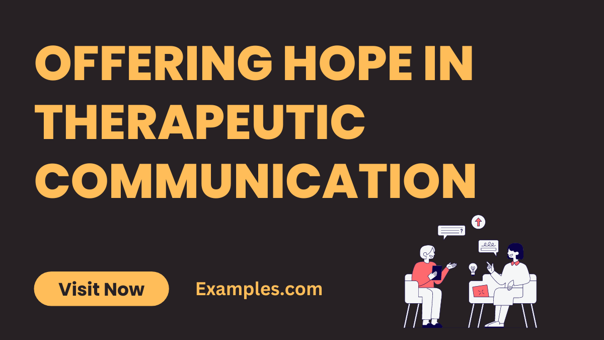Offering Hope in Therapeutic Communication