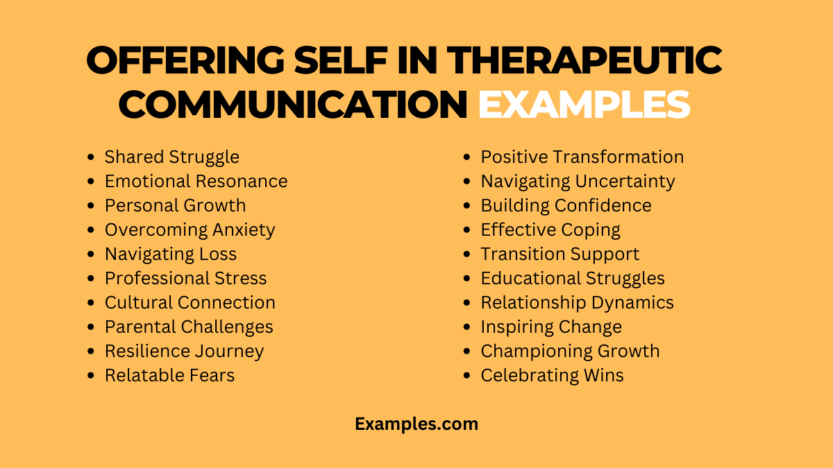 offering self in therapeutic communication examples