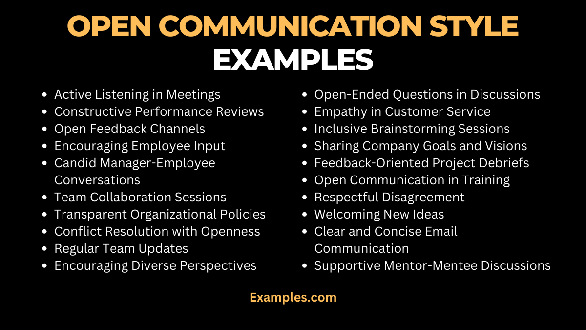 open communication style examples