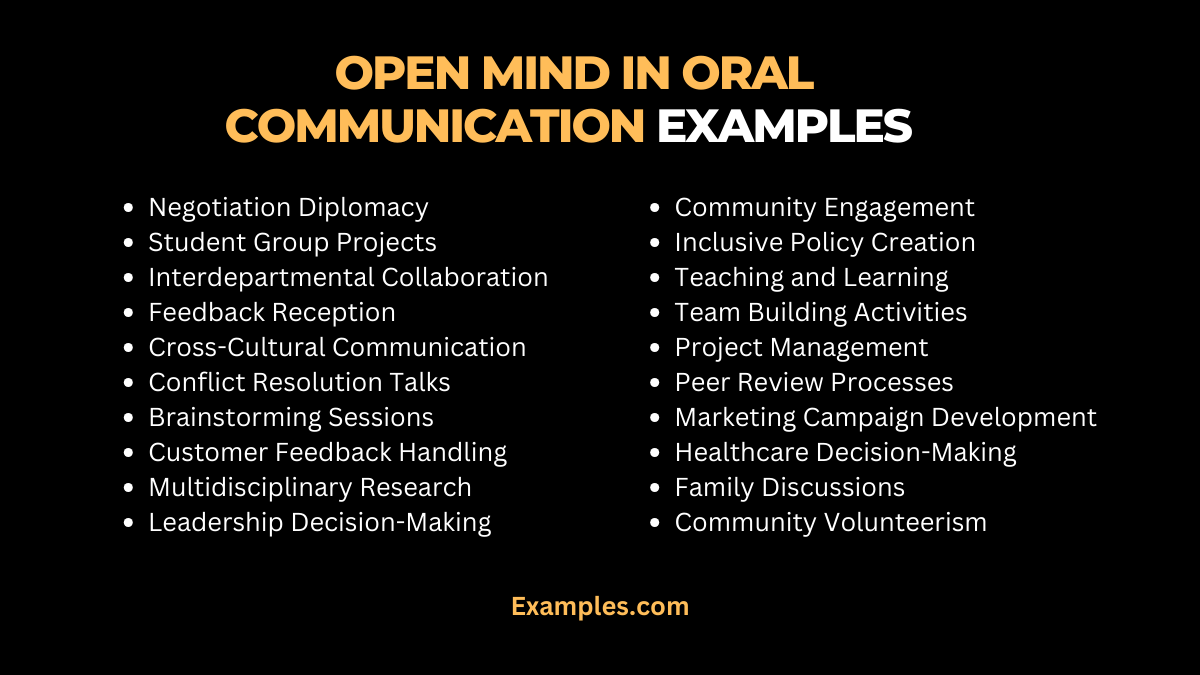 open mind in oral communications example