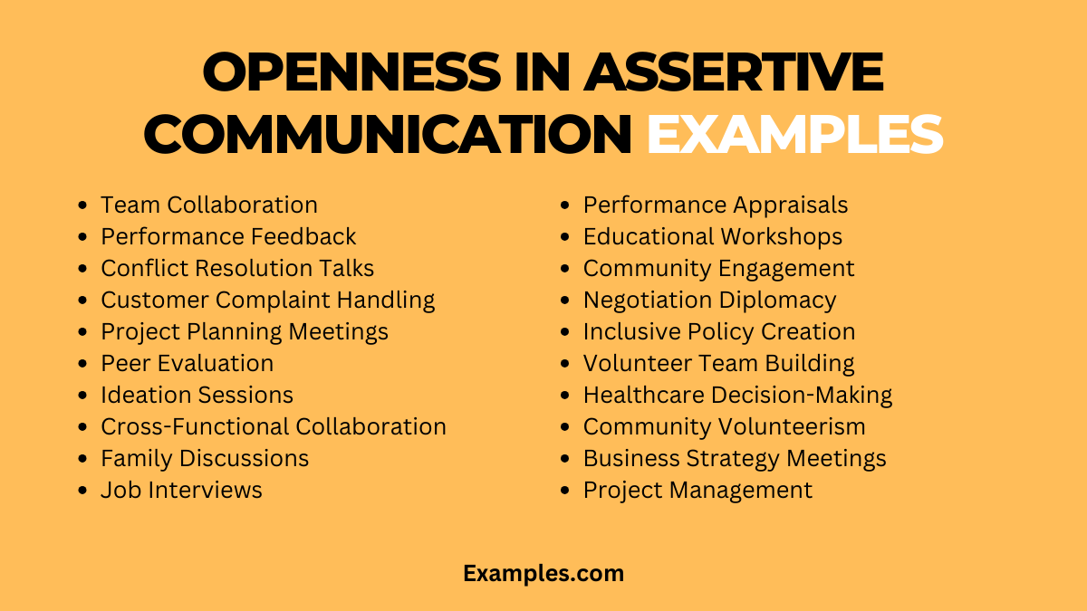 openness in assertive communication example