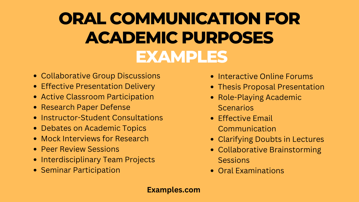 oral communication for academic purposes example