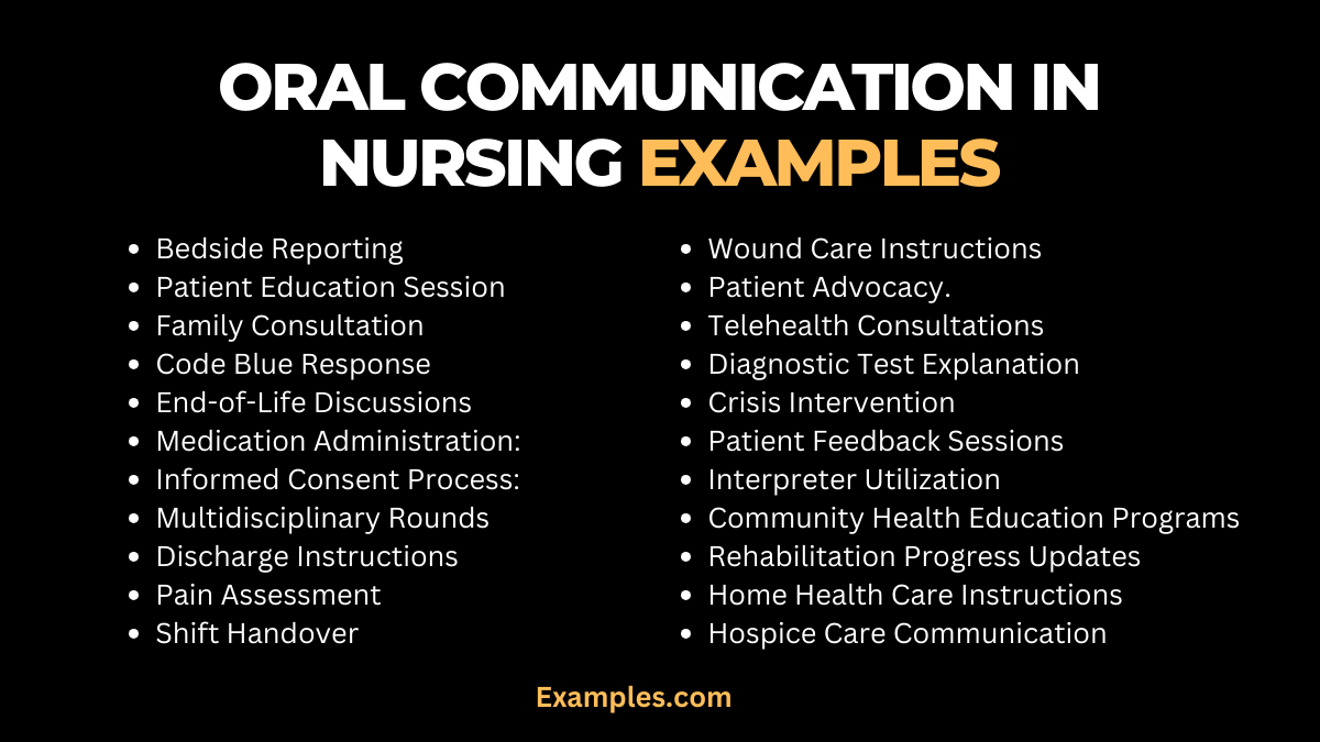 oral communication in nursing examples