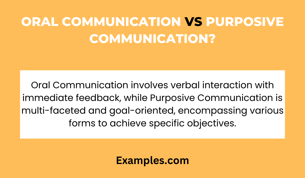 oral communication vs purposive communication
