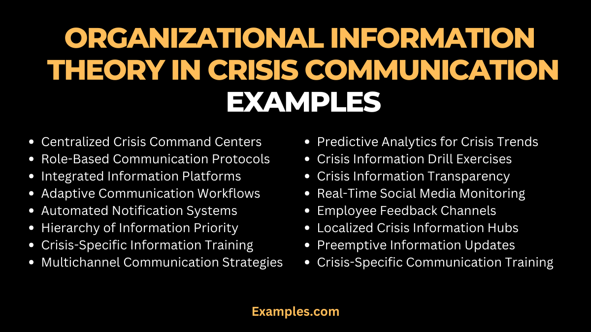 organizational information theory in crisis communication examples