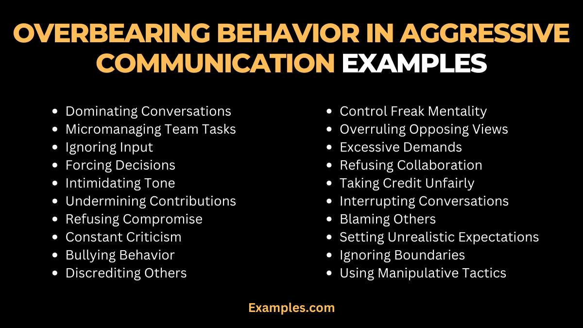 overbearing behavior in aggressive communication examples 