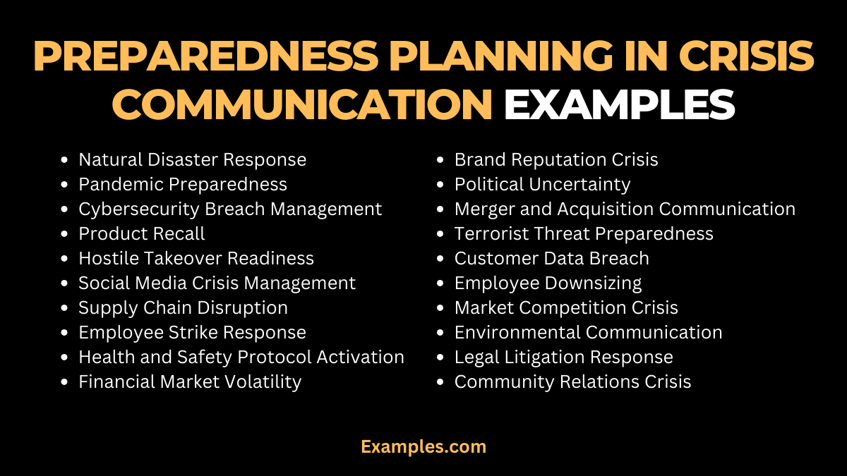 Preparedness Planning in Crisis Communication Examples