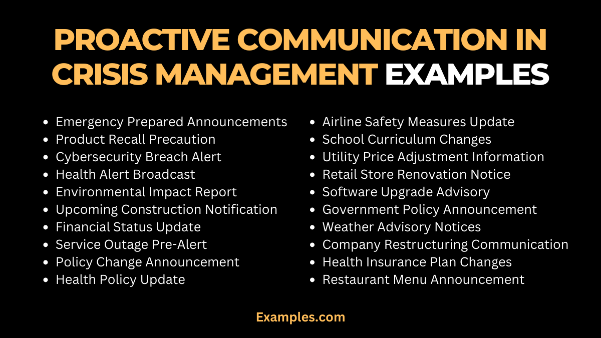 proactive communication in crisis management examples