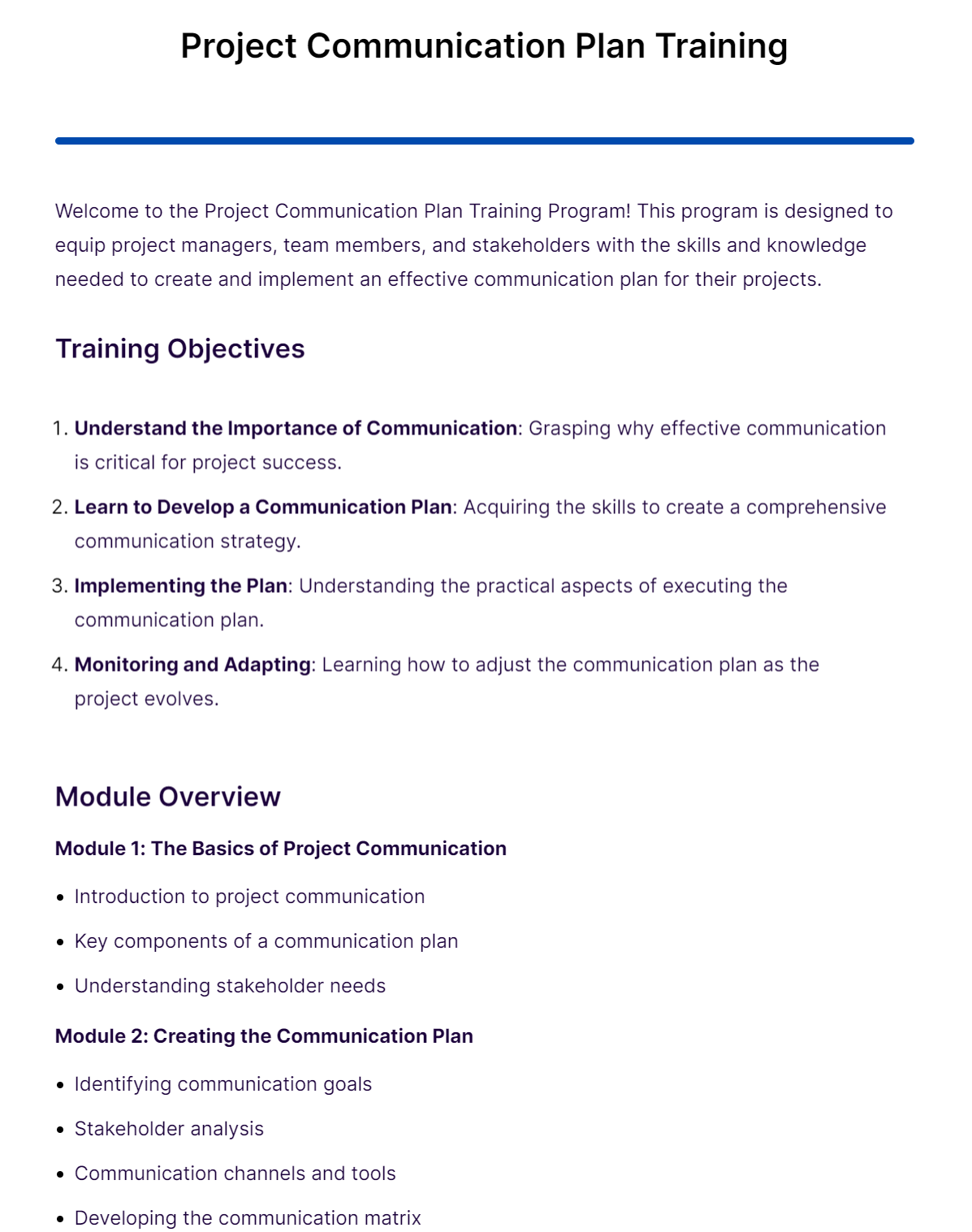 Project Communication Plan - 12+ Examples, How to Create