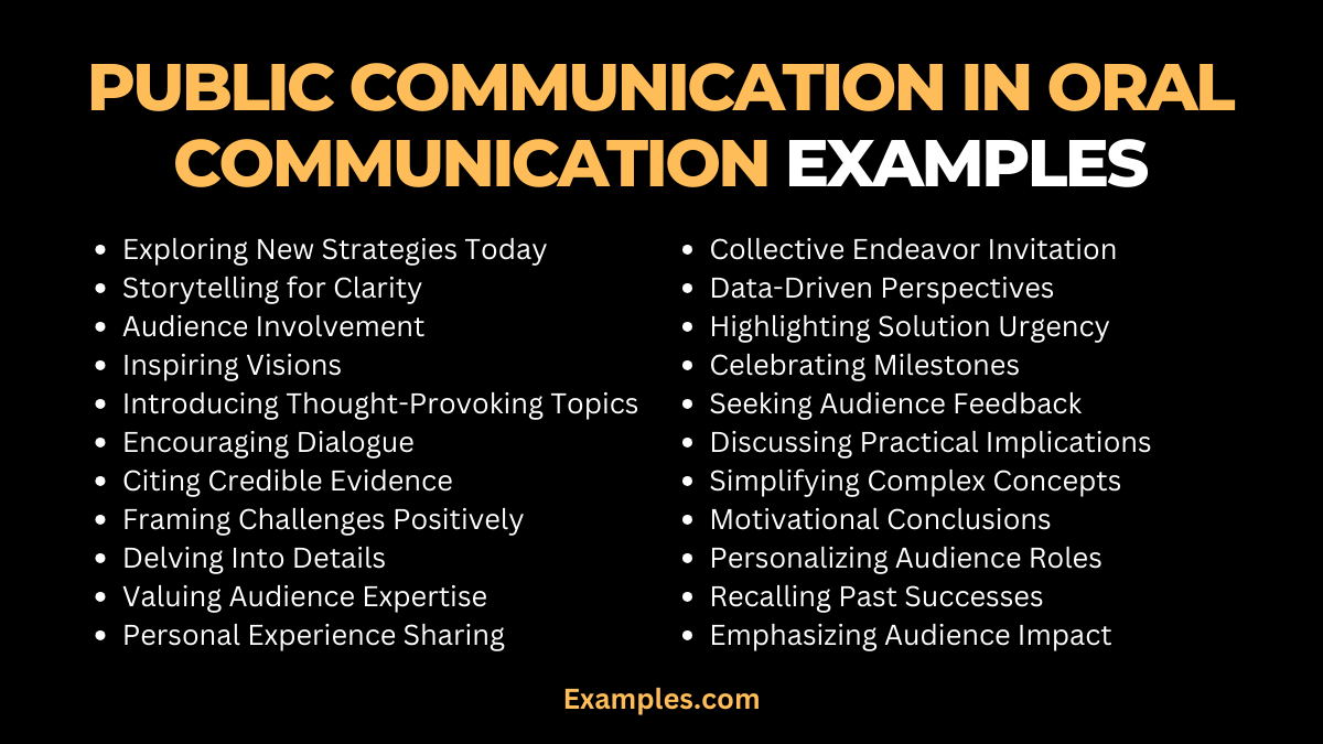 public communication in oral communication examples