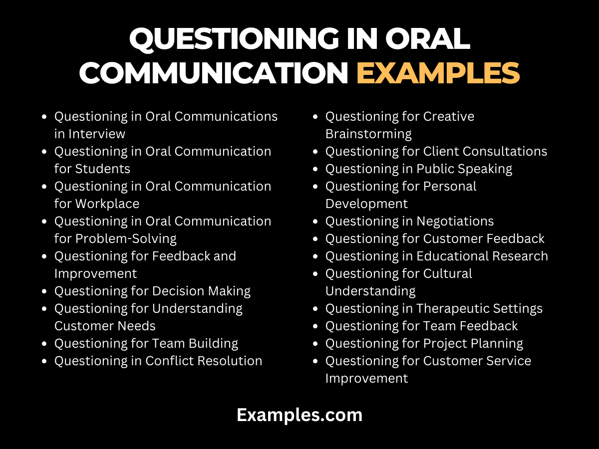 questioning in oral communication