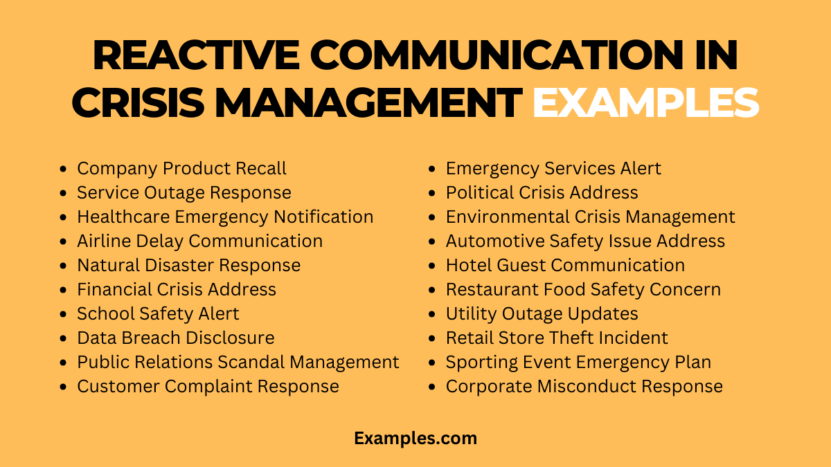reactive communication in crisis management examples