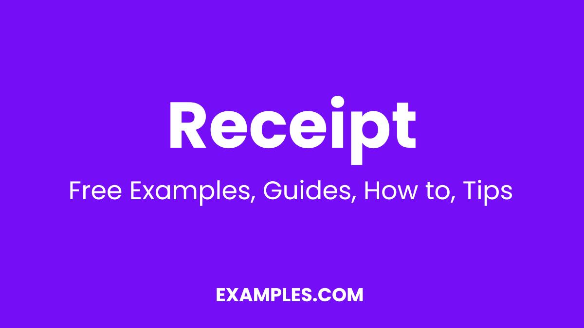 Receipt Examples
