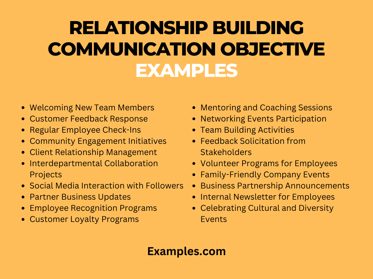 relationship building communication objective examples