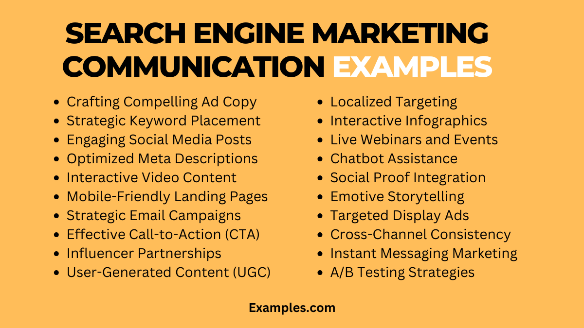Search Engine Marketing Communication Examples
