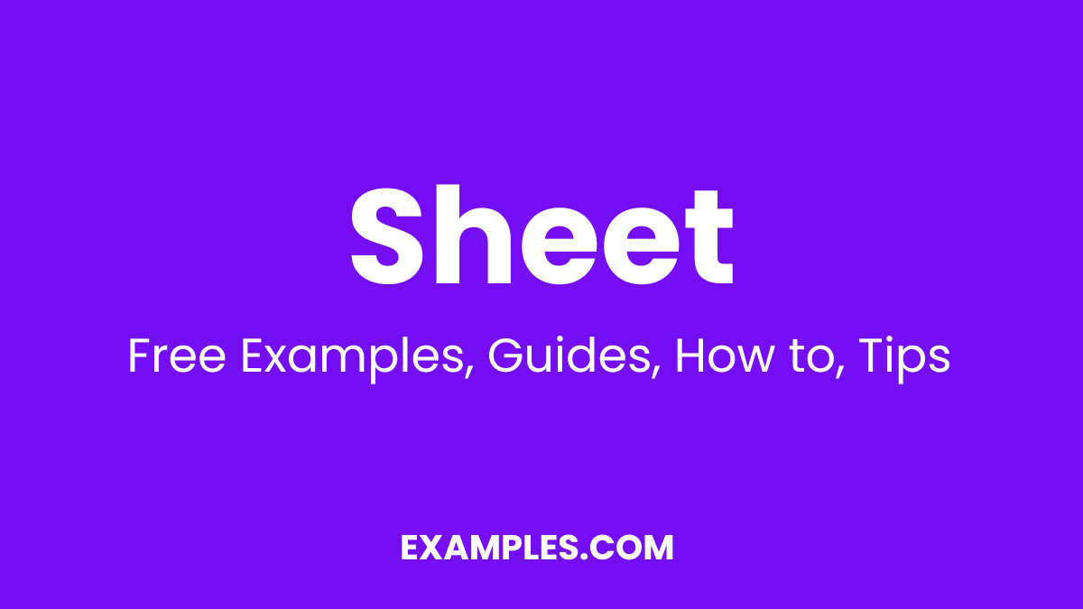 Sheet Examples