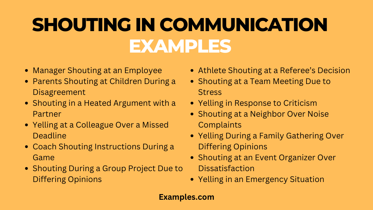 shouting in communication examples