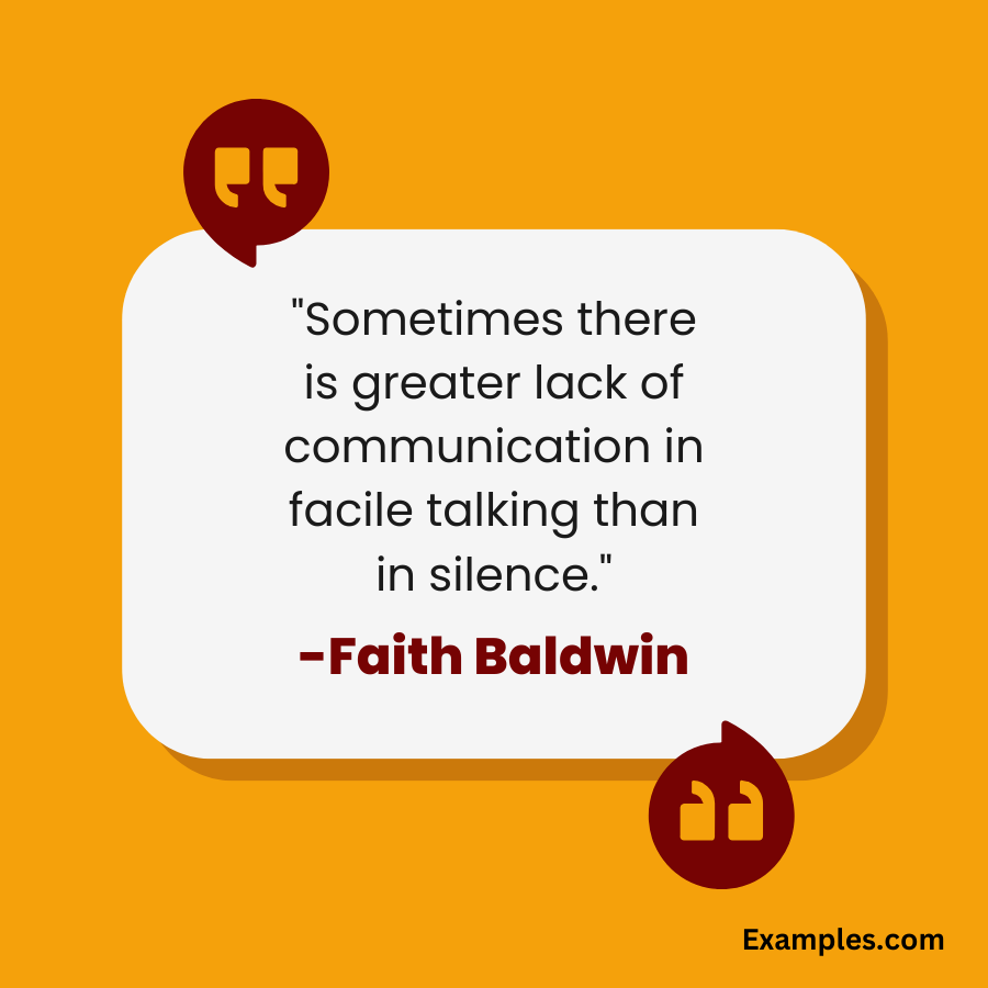 silence lack of communication quotes by faith baldwin
